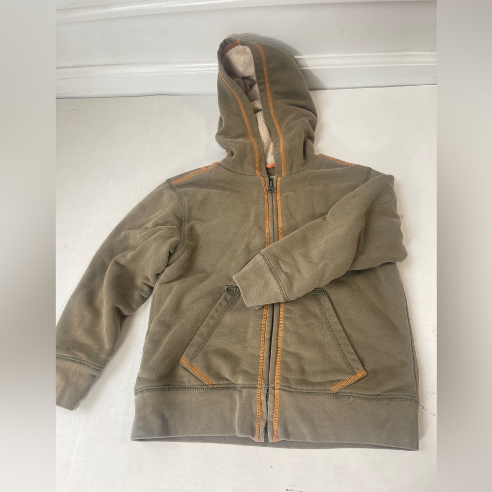 Ll Bean children's Soft Lined Hoodie M 5/6 Green Cotton/poly
